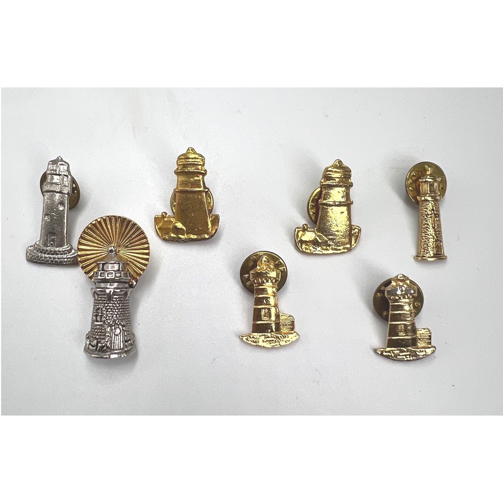 Lot of 7 Vintage Lighthouse Pins Brooch